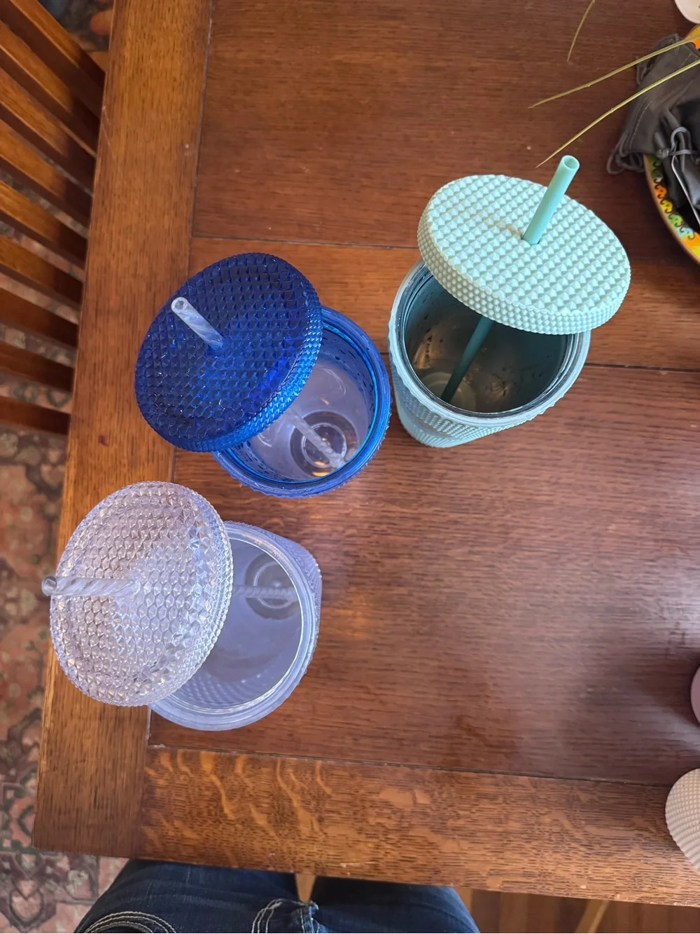 Starbucks Textured Cold Cup Trio - Sage Green, Clear Lilac & Cobalt Blue